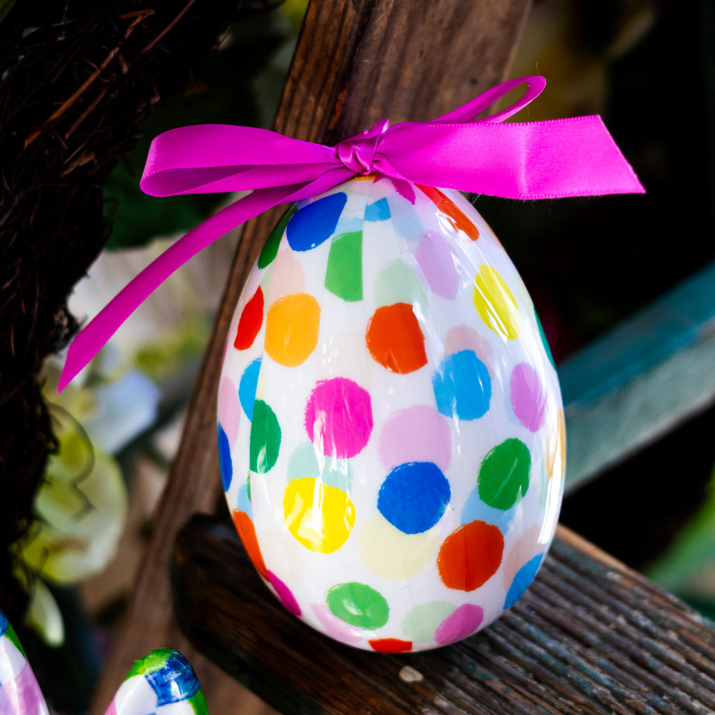 Polka Dot Confetti Egg Ornament