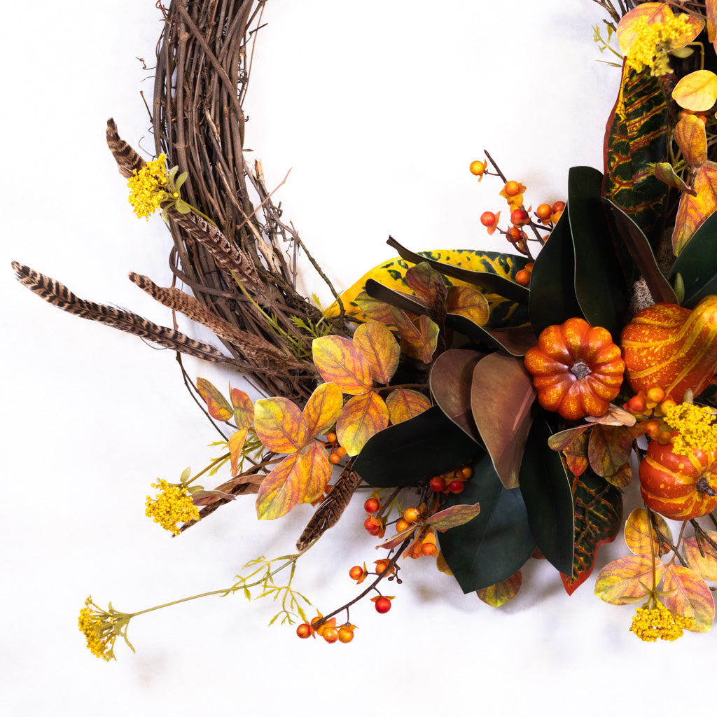 Classic Harvest Crescent Wreath