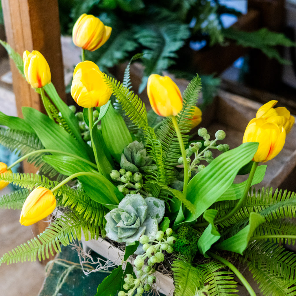 Tipsy Tulip Yellow Centerpiece