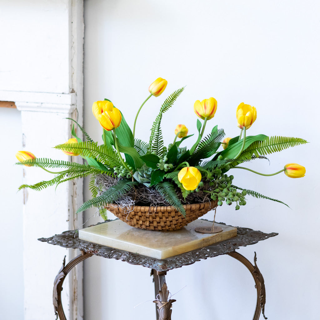 Tipsy Tulip Yellow Centerpiece