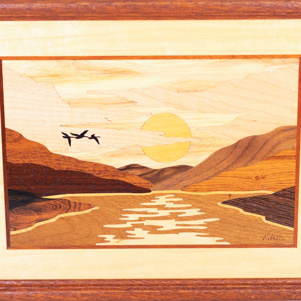 Hudson River Inlay Wood Marquetry Picture