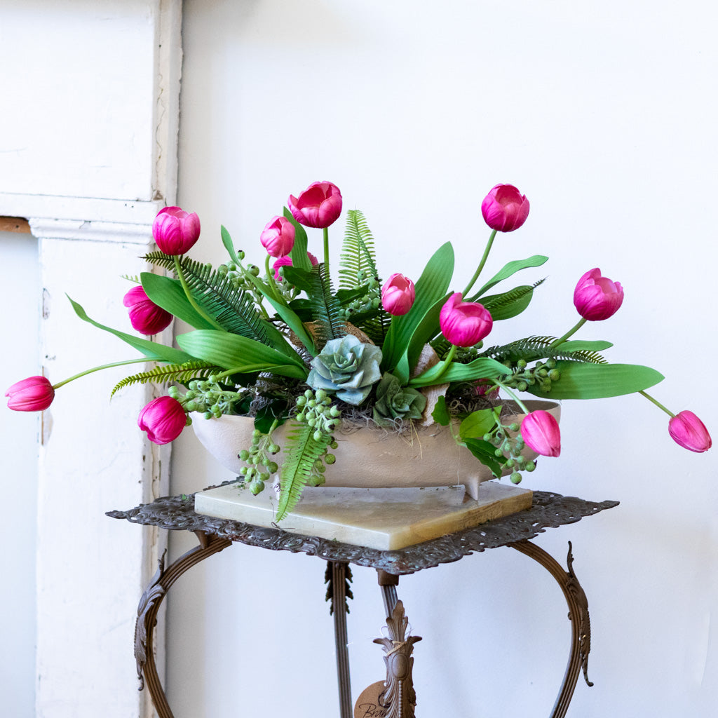 Tipsy Tulip Pink Centerpiece