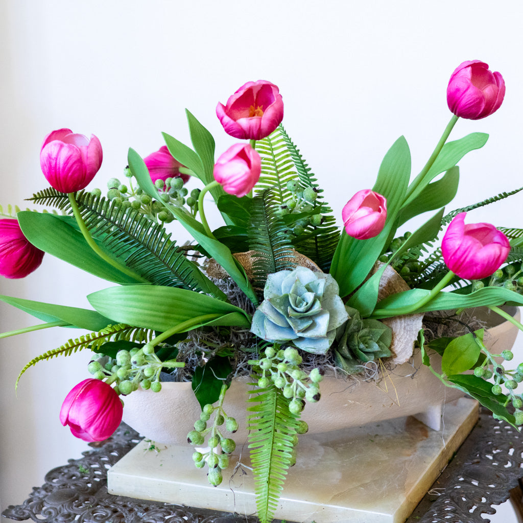 Tipsy Tulip Pink Centerpiece