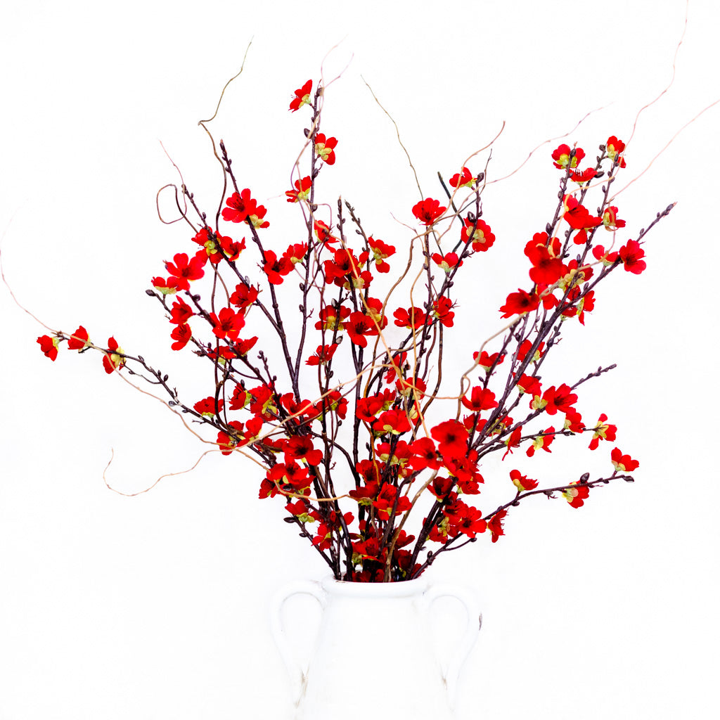 Branches and Red Blossoms Bouquet Drop In