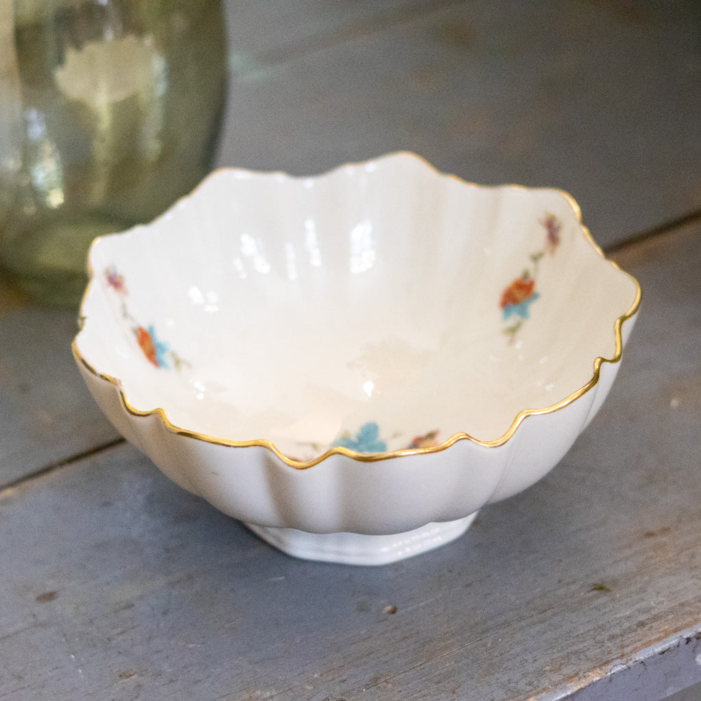 Lenox Small Gold Rim Floral Bowl