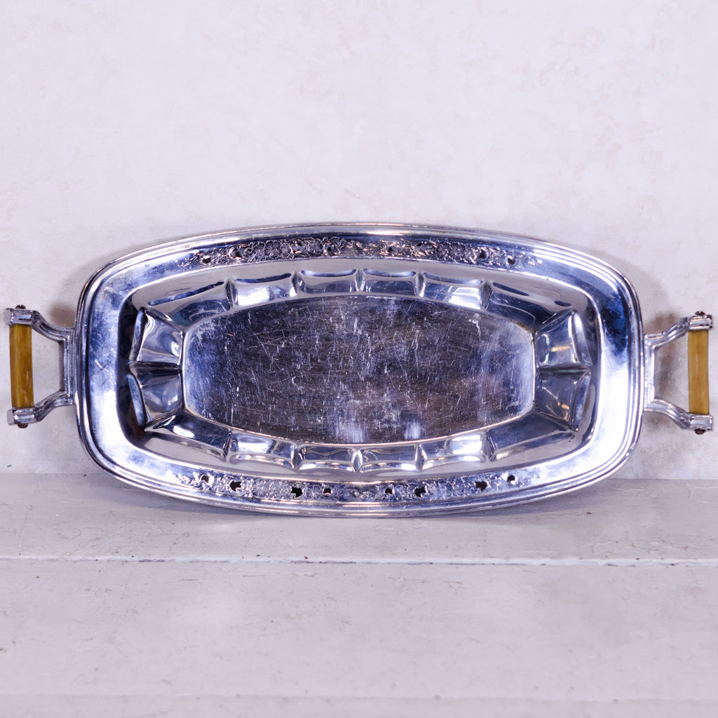 Chrome/Bakelite Bread Server Prohibition Era