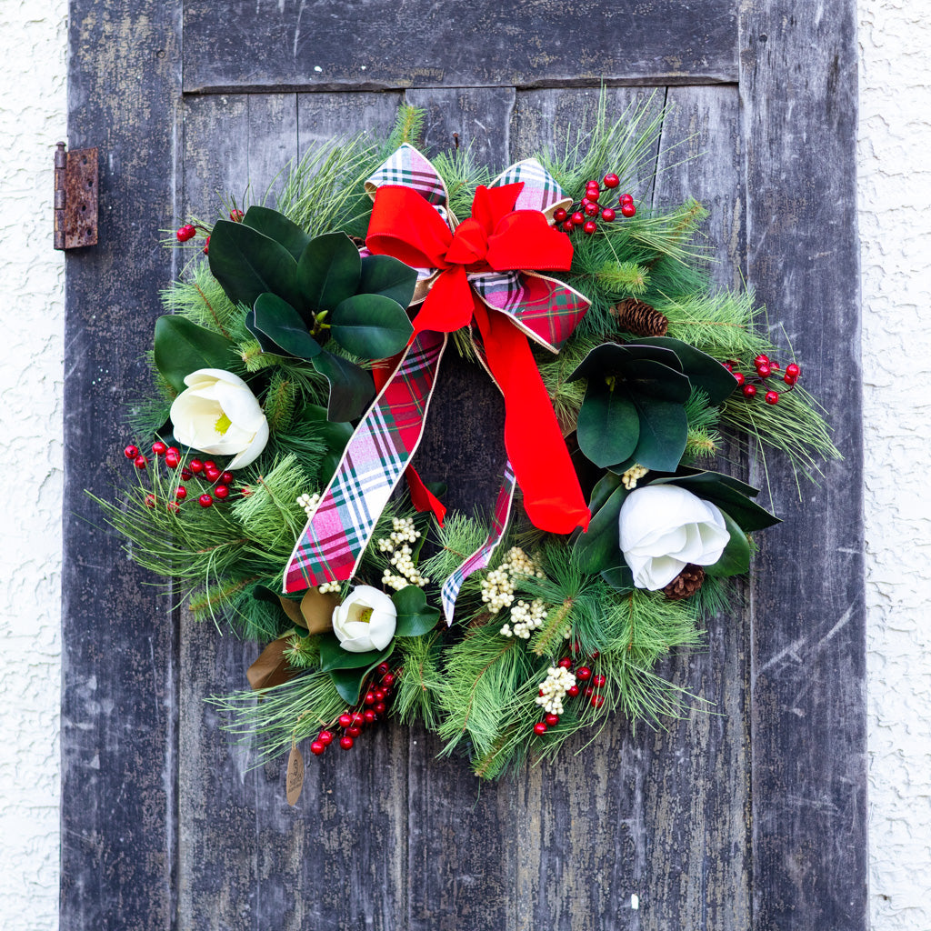 Sea Pines Holiday Wreath with Bow