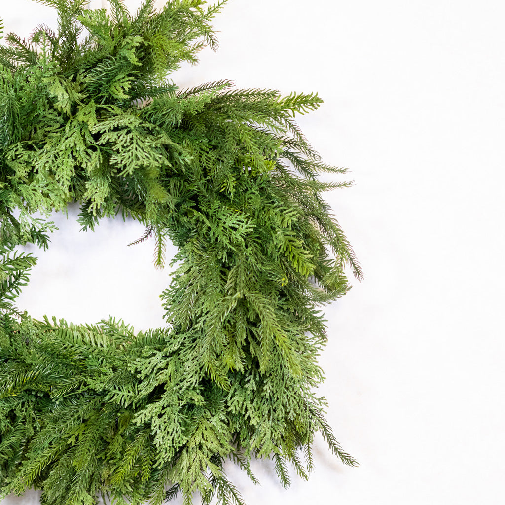 Real Touch Cedar Mixed Pine Juniper Wreath