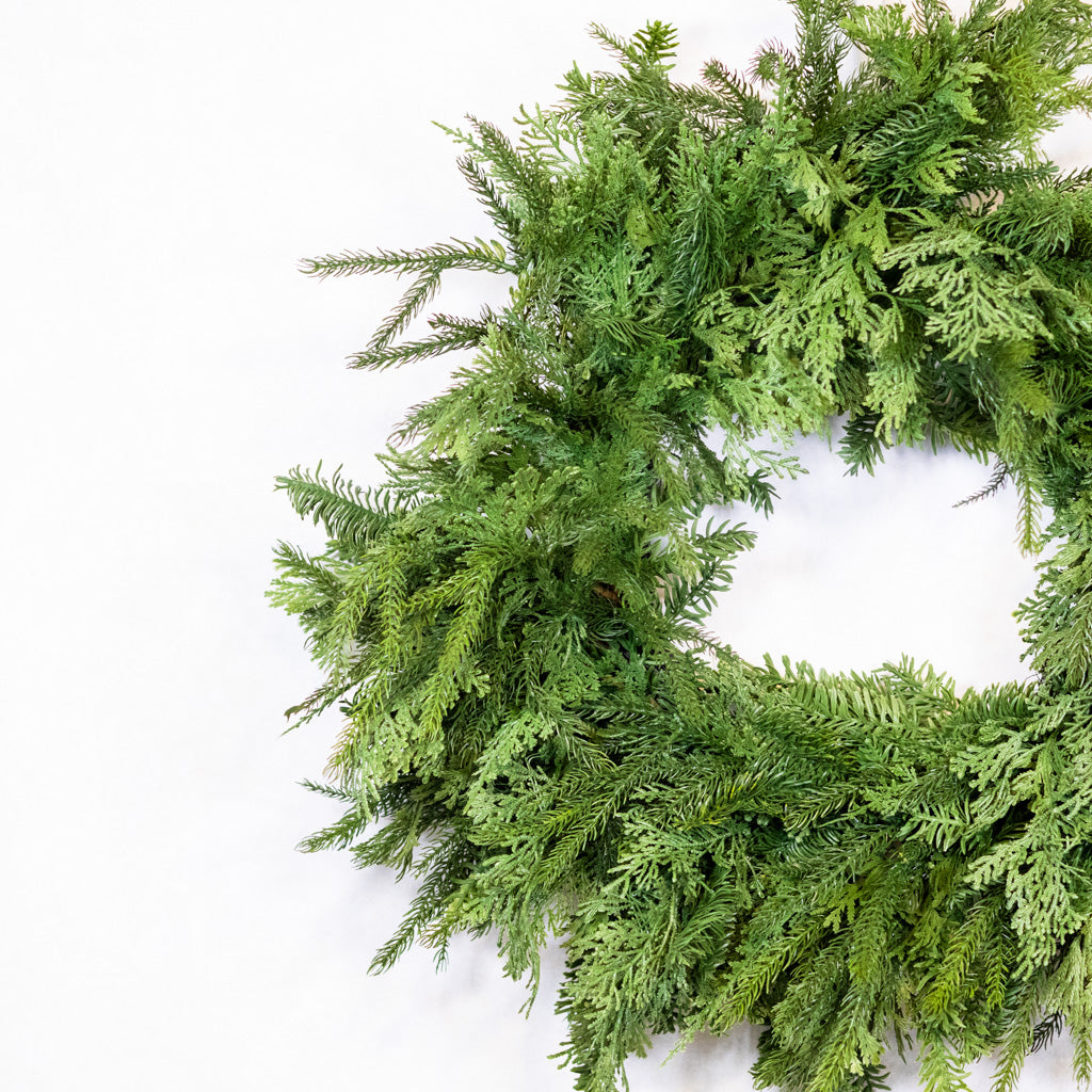 Real Touch Cedar Mixed Pine Juniper Wreath