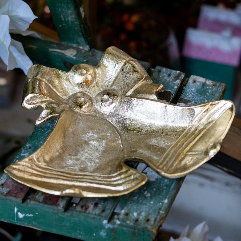 Antiqued Gold Bell Tray