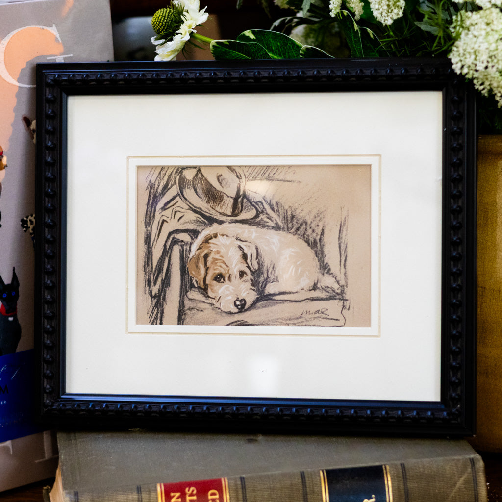 Framed Vintage Sealyham Terrier Sketch