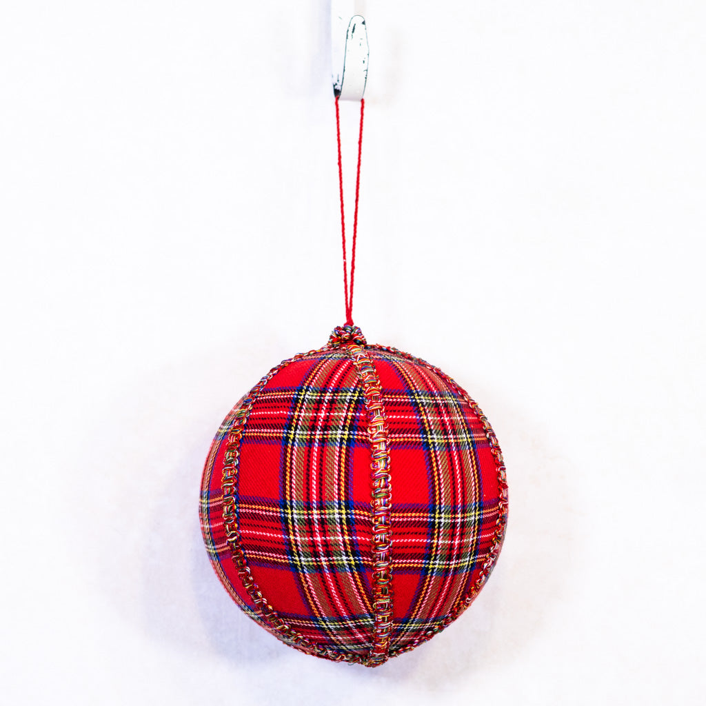 Plaid Ball Ornament Large
