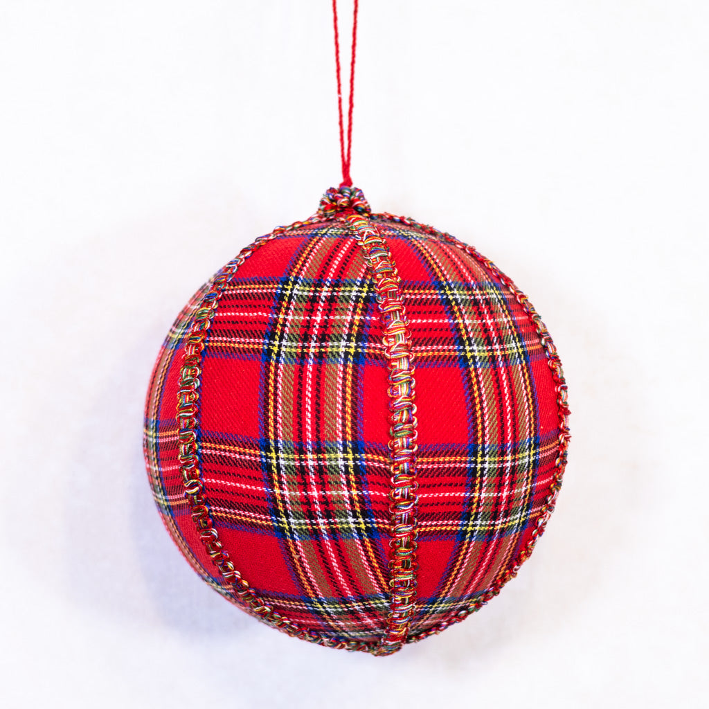 Plaid Ball Ornament Large