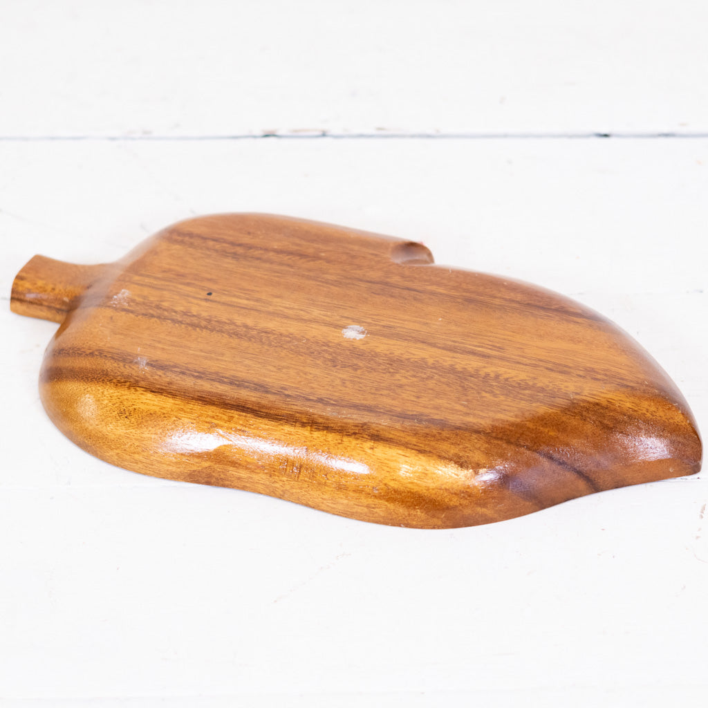 Vintage Monkey Pod Wood Divided Leaf Dish