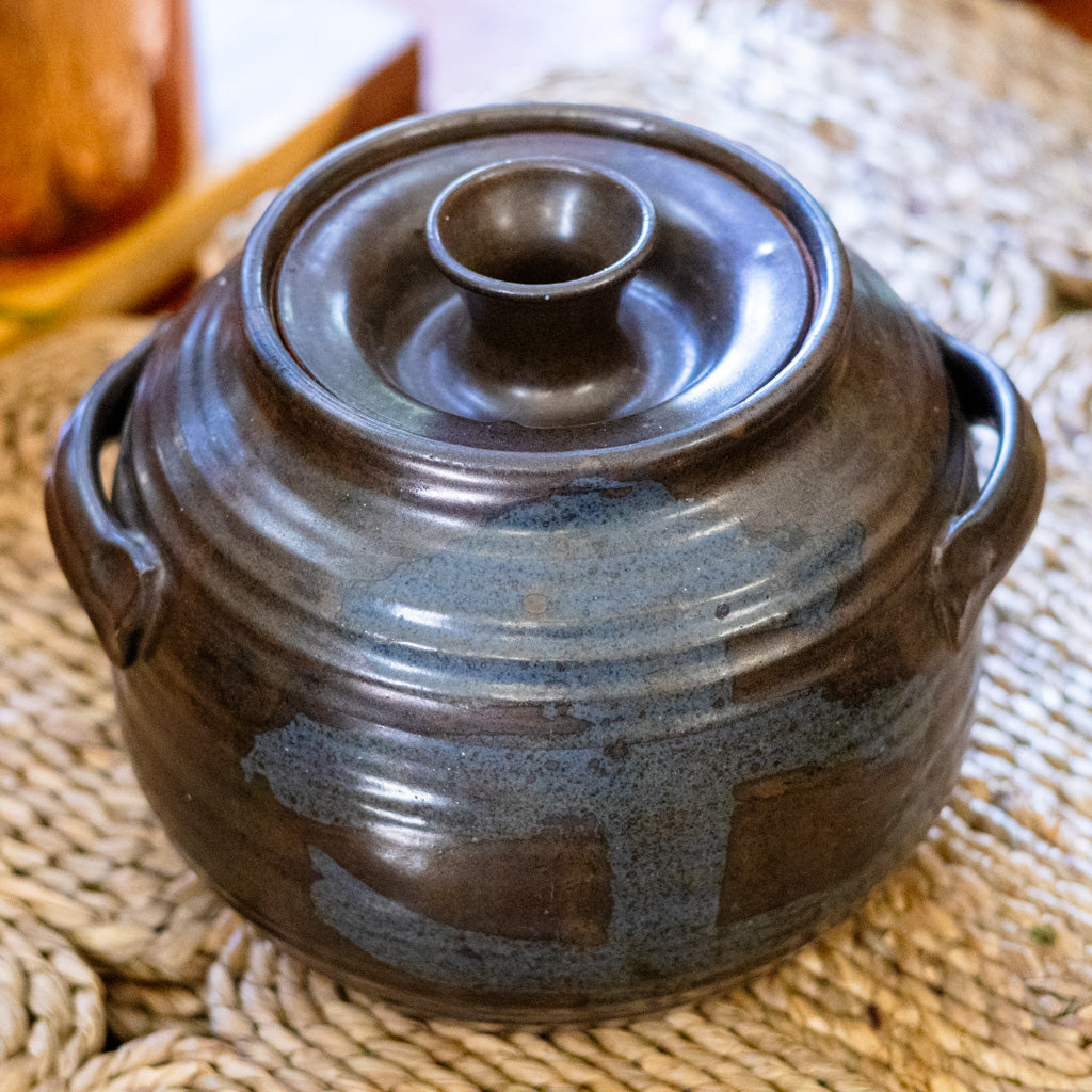 1960's Round Pottery with Lid