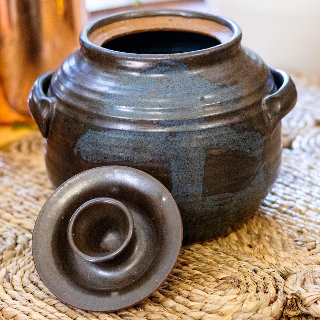 1960's Round Pottery with Lid