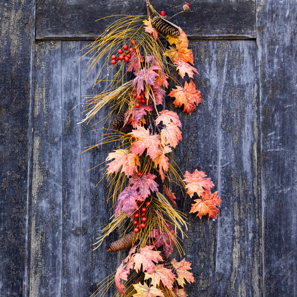 5 ft. Fall Leaf Berry and Pinecone Garland