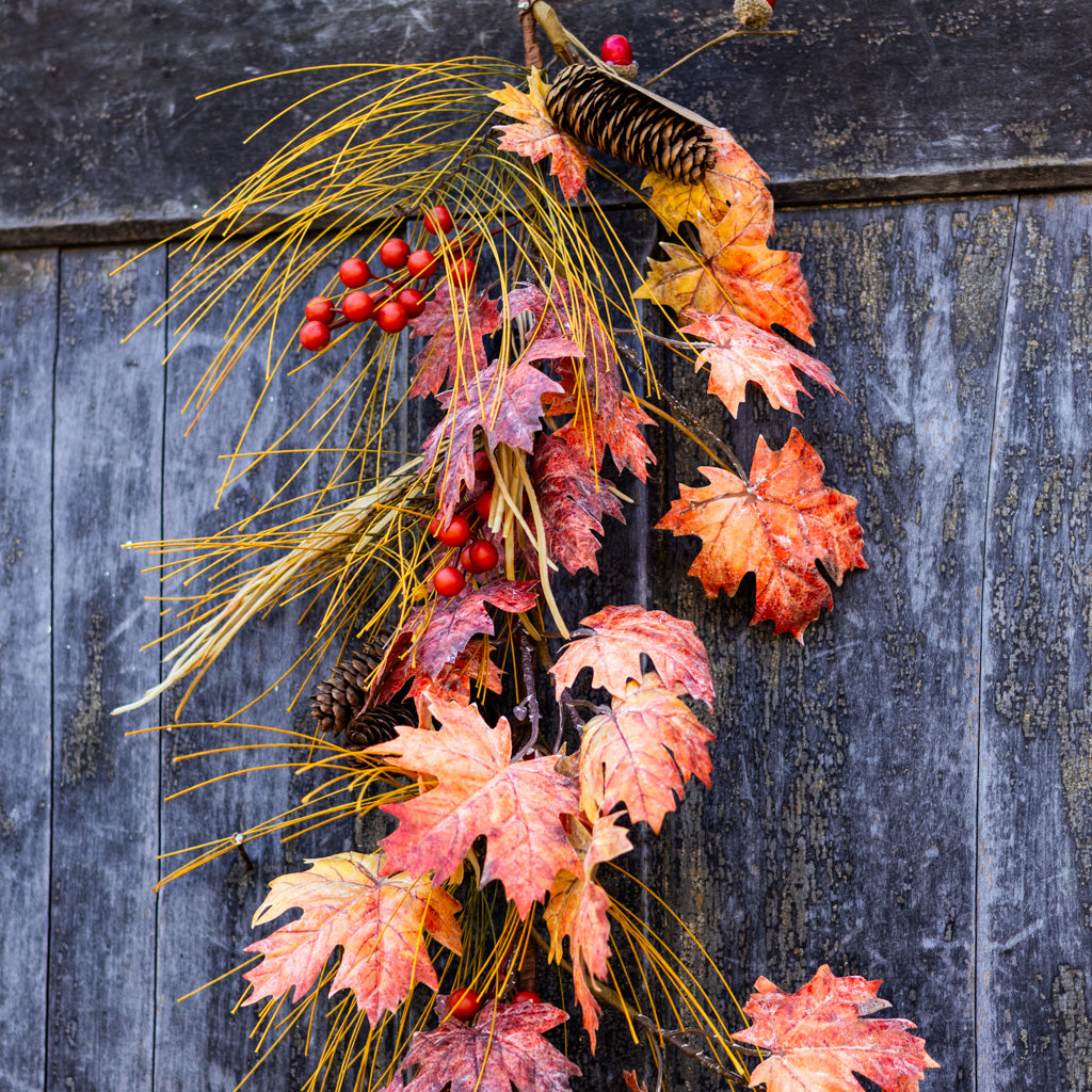 5 ft. Fall Leaf Berry and Pinecone Garland