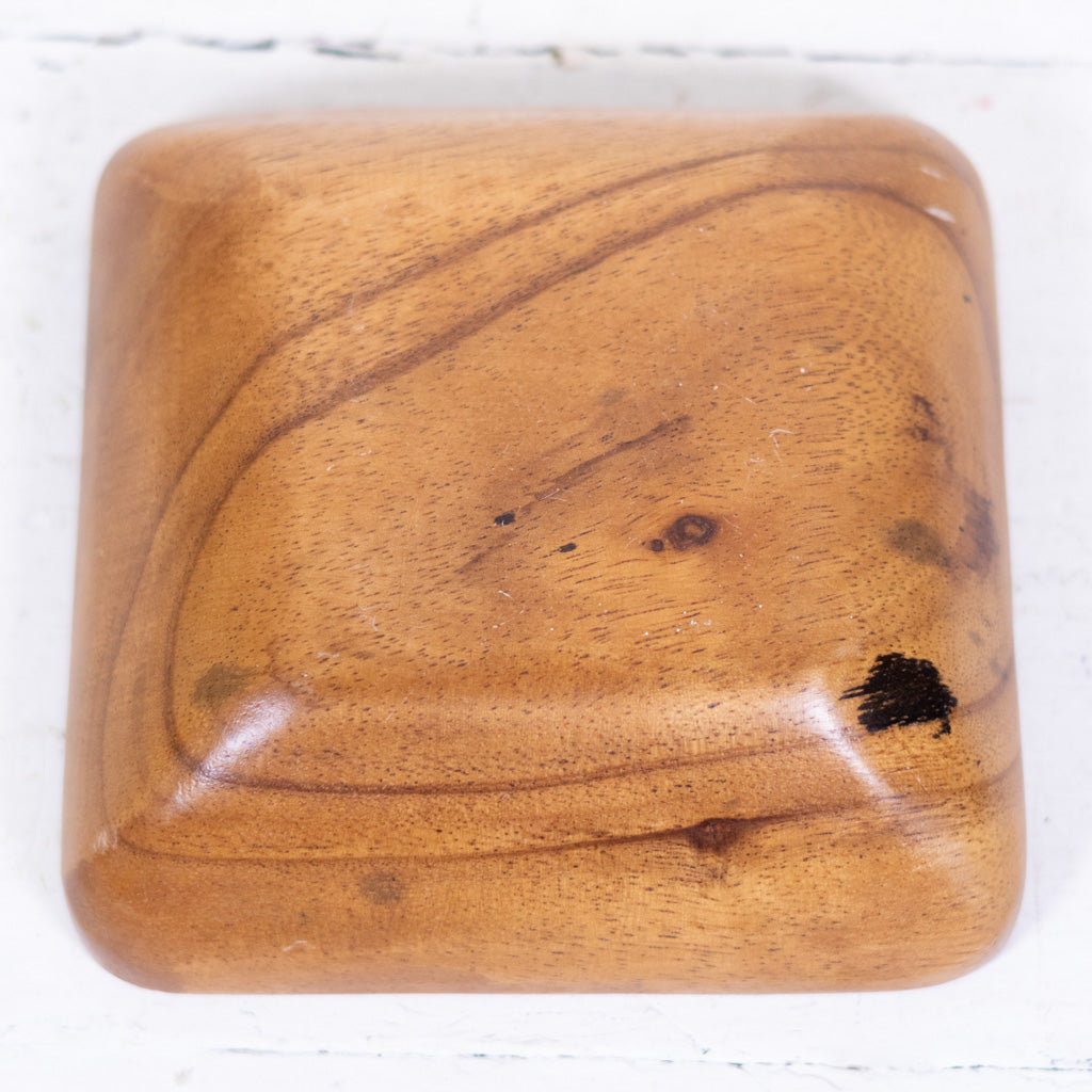 Vintage Monkey Pod Wood Square Dish