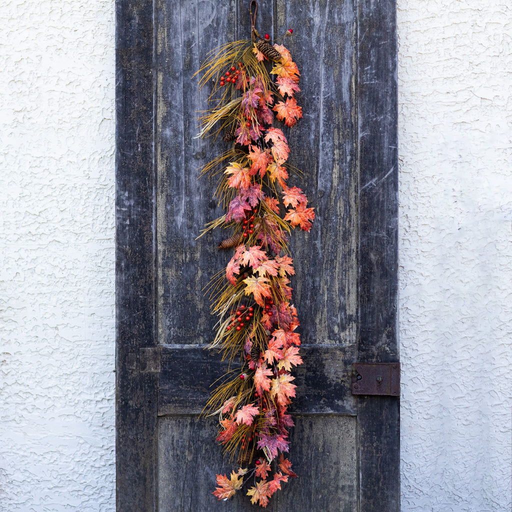 5 ft. Fall Leaf Berry and Pinecone Garland