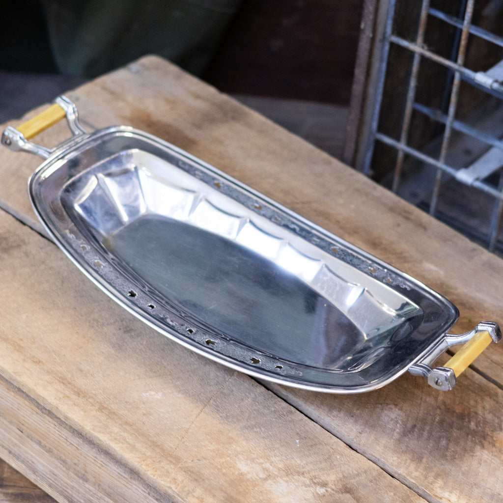 Chrome/Bakelite Bread Server Prohibition Era