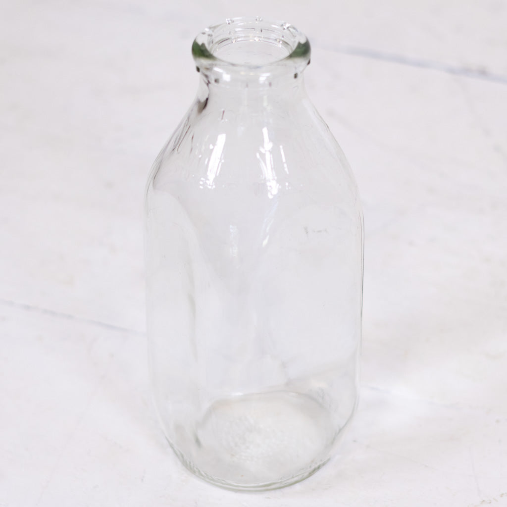 Vintage Glass Milk Bottle One Quart