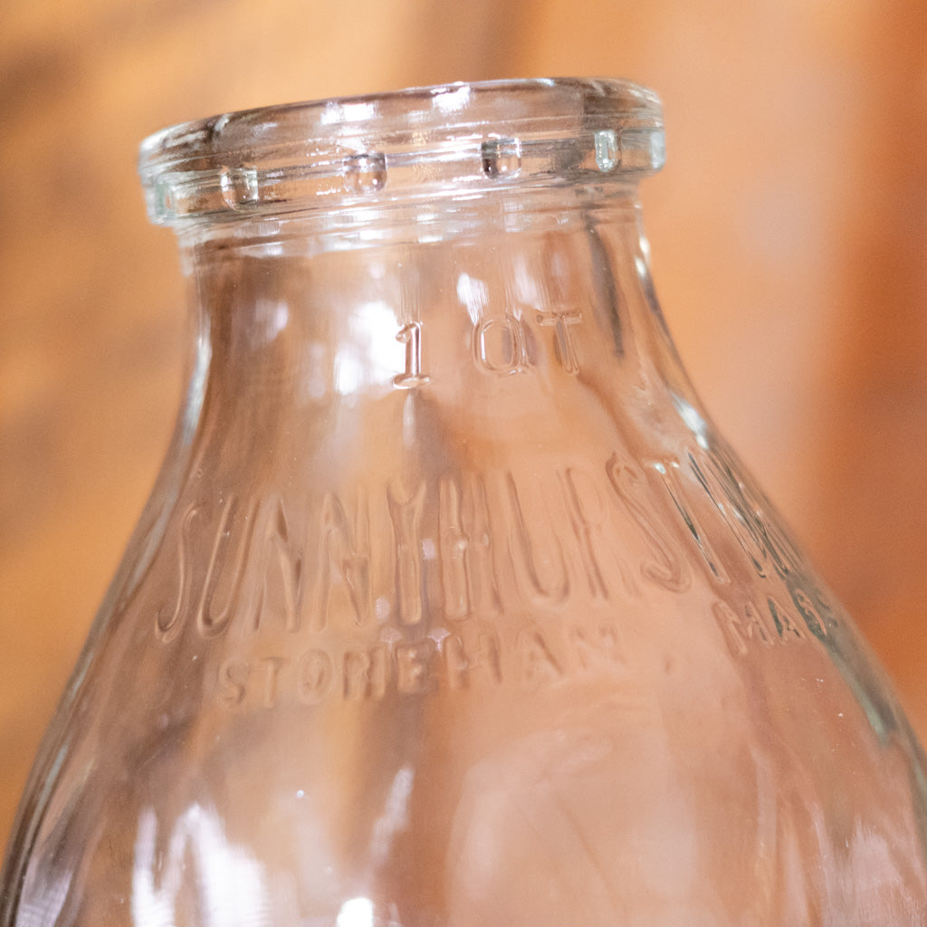 Vintage Glass Milk Bottle One Quart