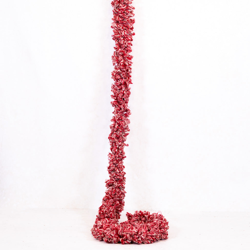 6 ft. Looped Cotton Thread Red and White Garland