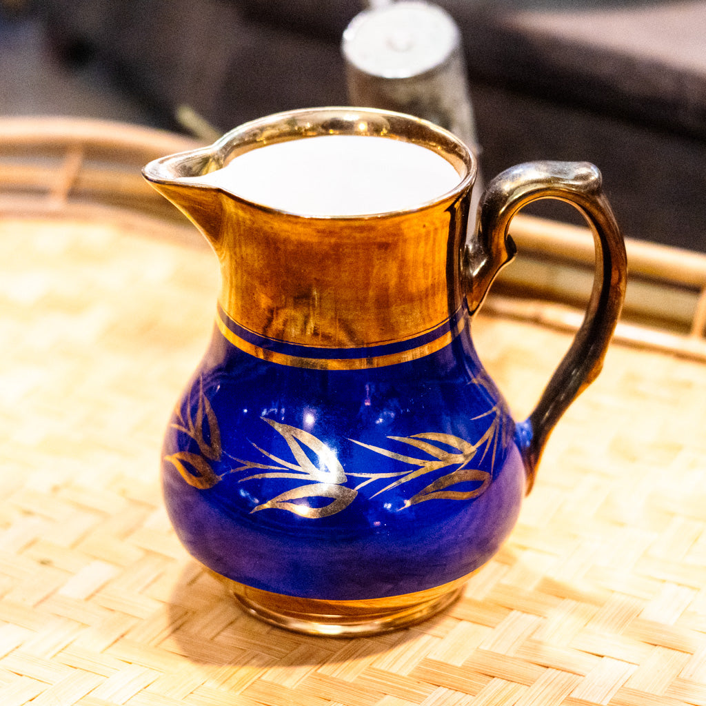Vintage Wade Heath & Co Blue Copper Luster Pitcher