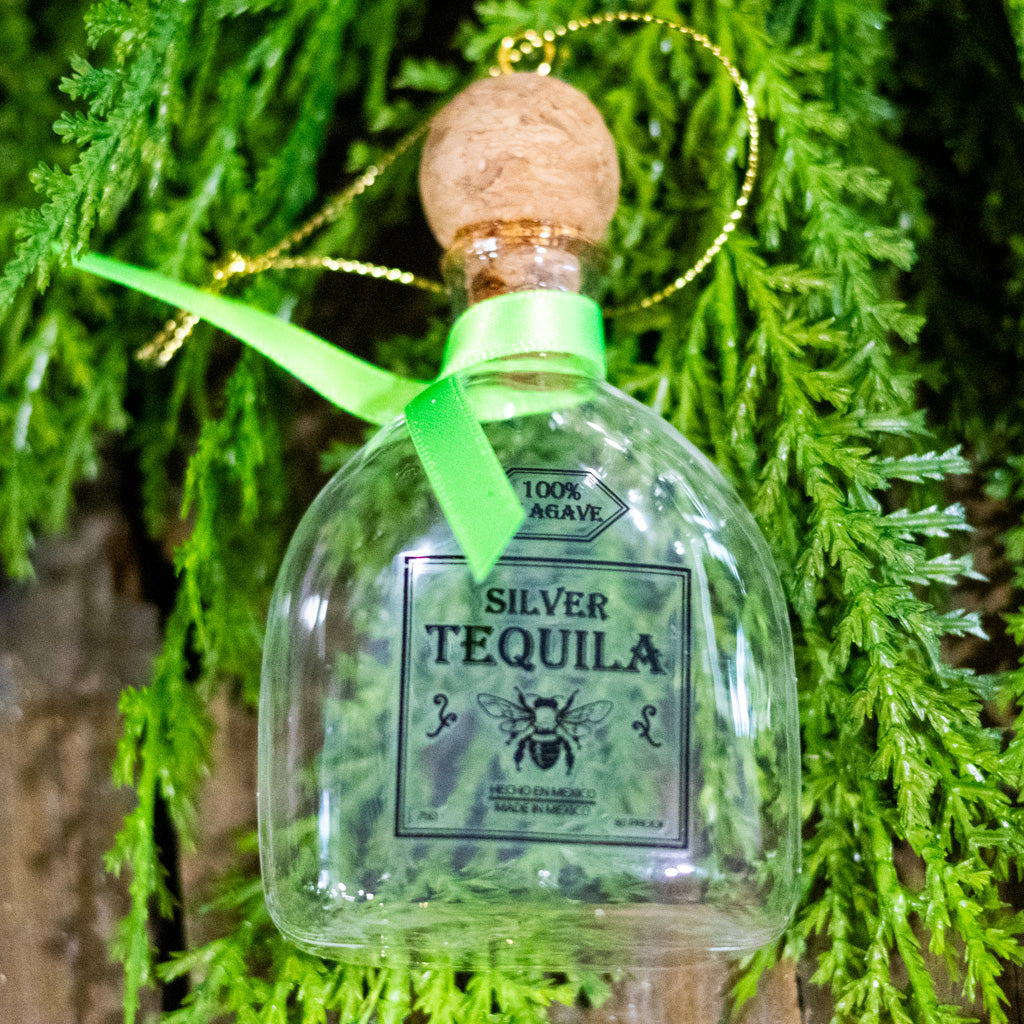 Tequila Bottle Glass Ornament
