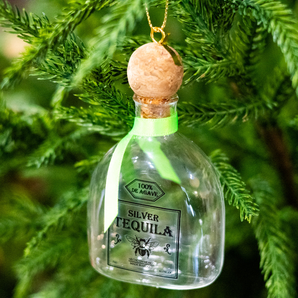 Tequila Bottle Glass Ornament