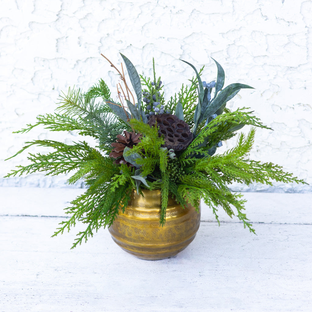 Faux Real Evergreen Holiday Petite Bouquet