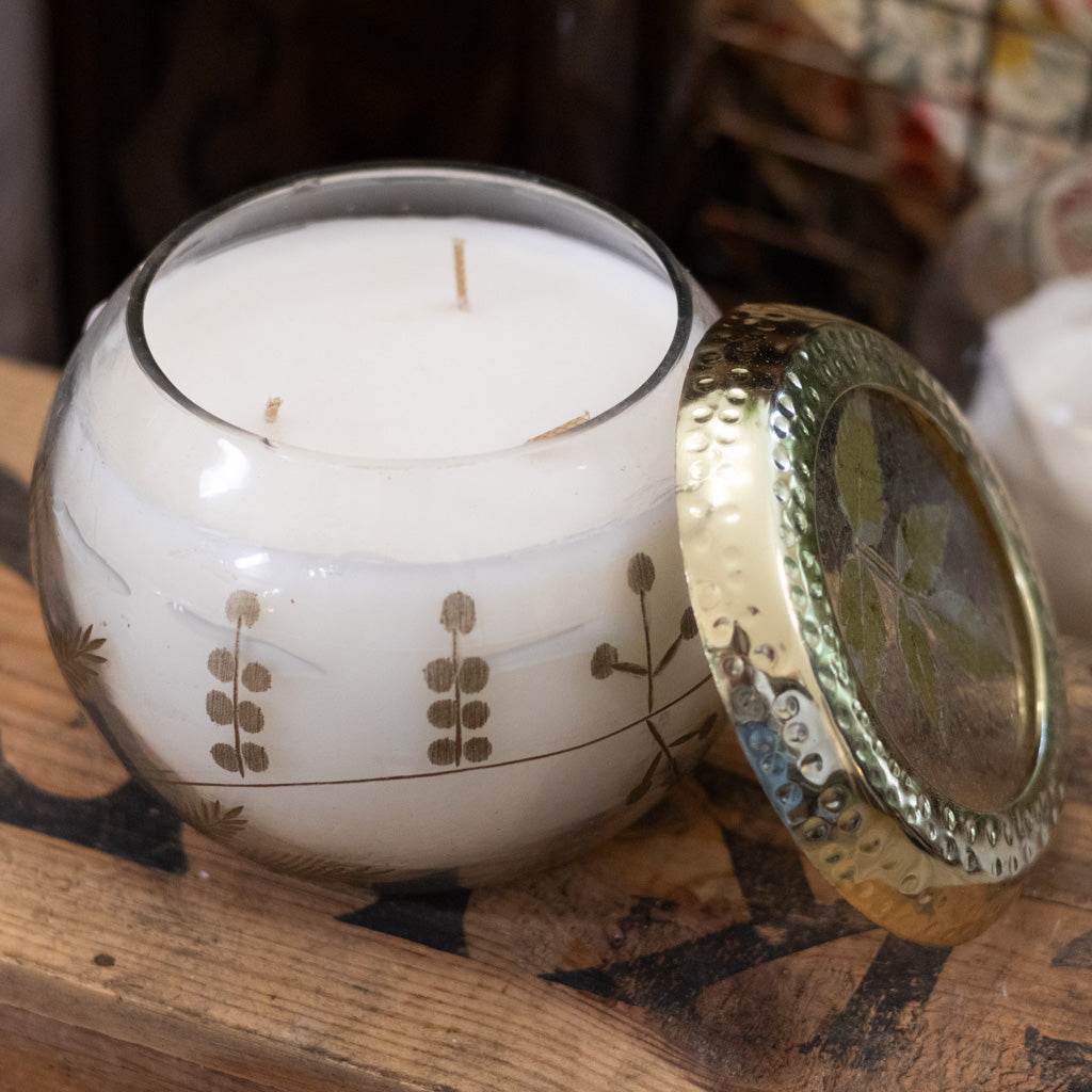 Frosted Juniper Candle in Glass with Lid