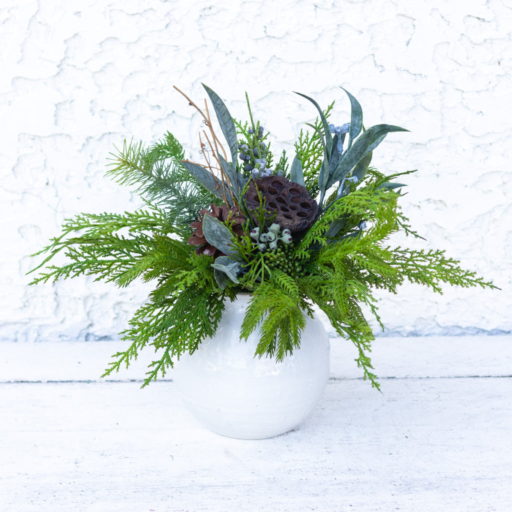Faux Real Evergreen Holiday Petite Bouquet
