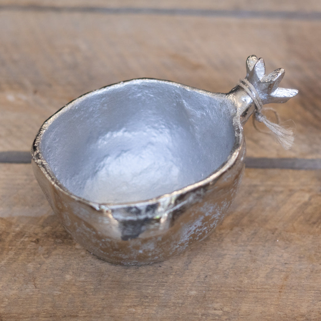 Pomegranate Silver Metal Bowl