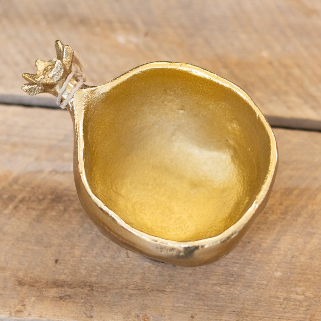 Pomegranate Gold Metal Bowl