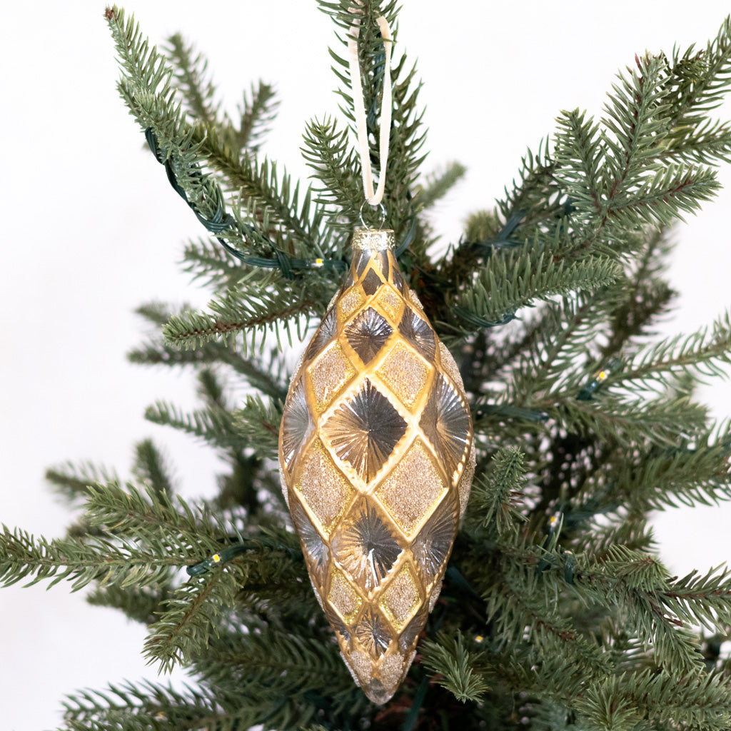 Glass Finial Harlequin Gold Multi Finial