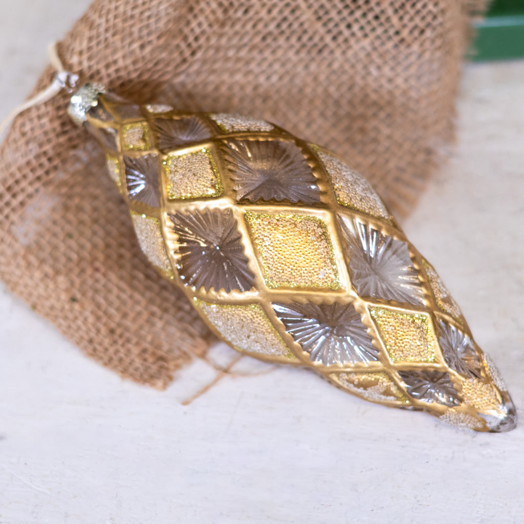 Glass Finial Harlequin Gold Multi Finial