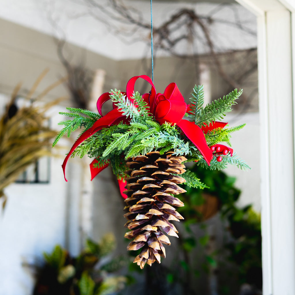 Decorated Hanging Holiday Pinecone