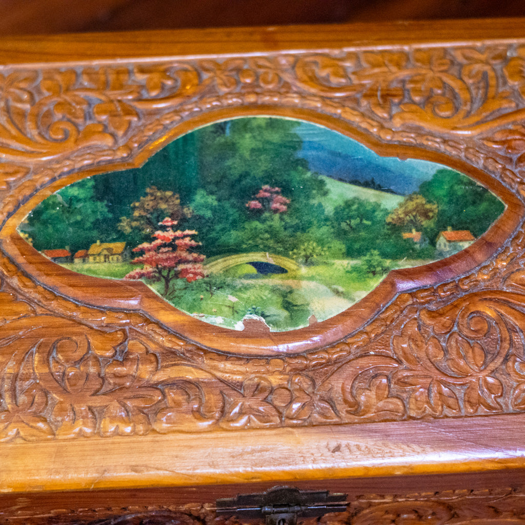 Cedar Carved Jewelry Box