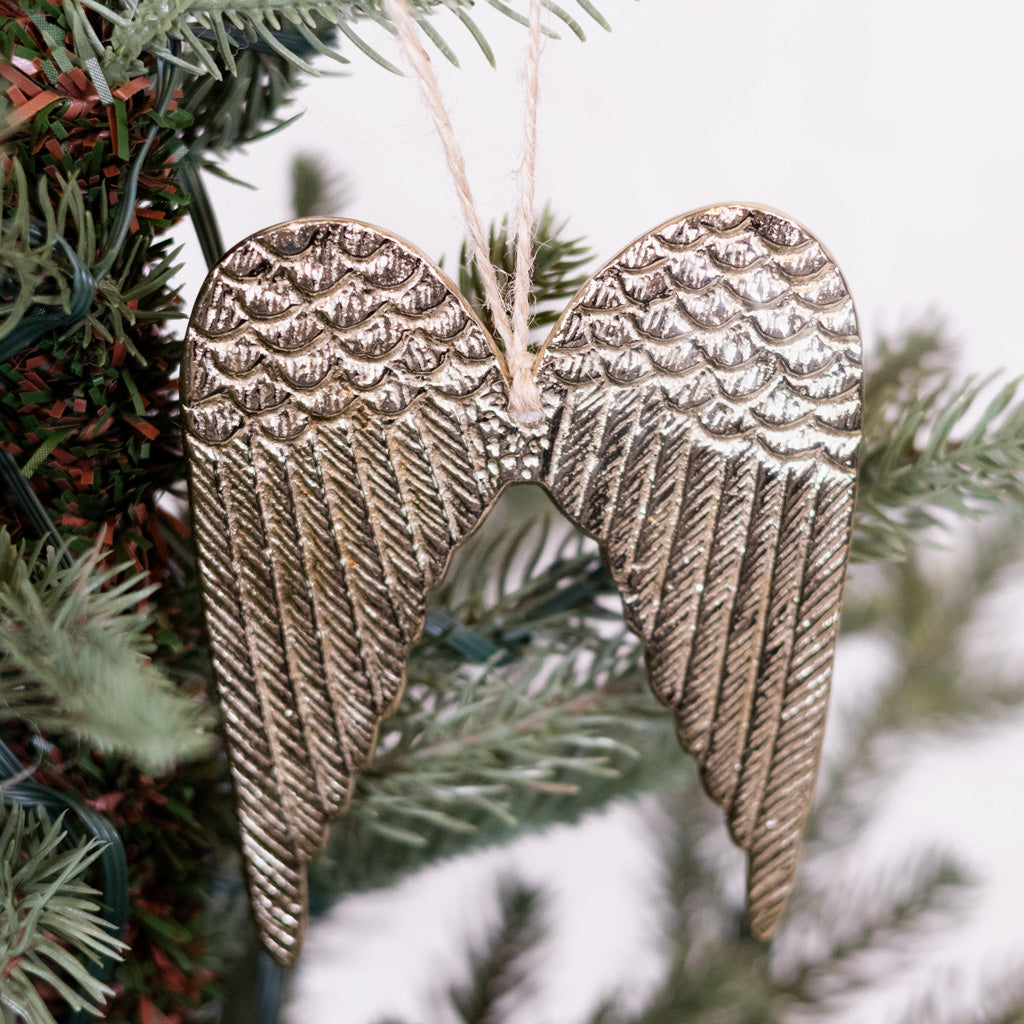 Angel Wings Gold Aluminum Ornament