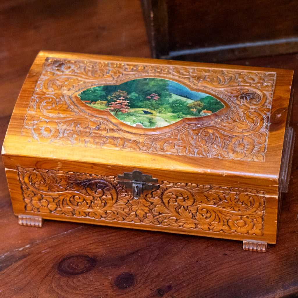 Cedar Carved Jewelry Box