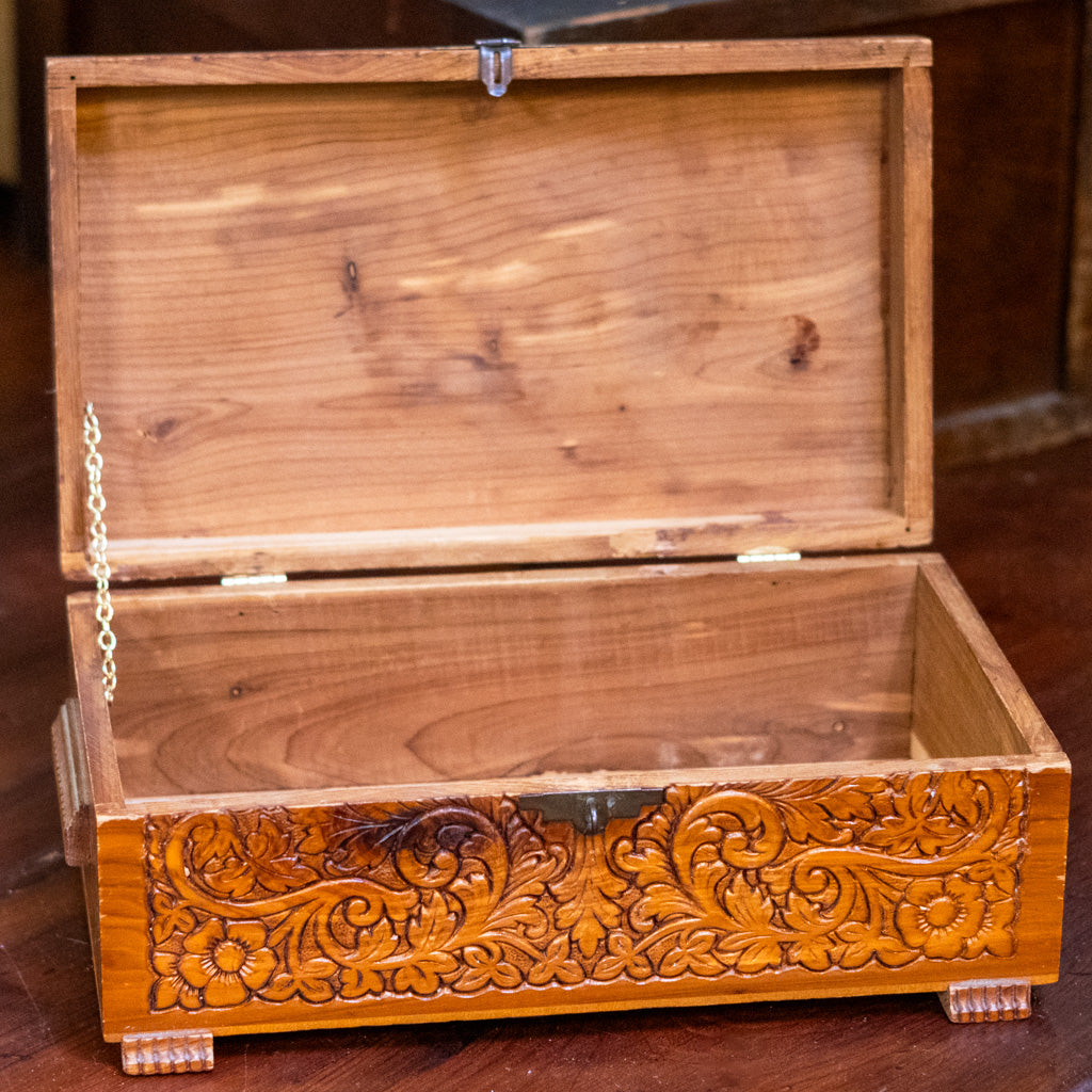 Cedar Carved Jewelry Box