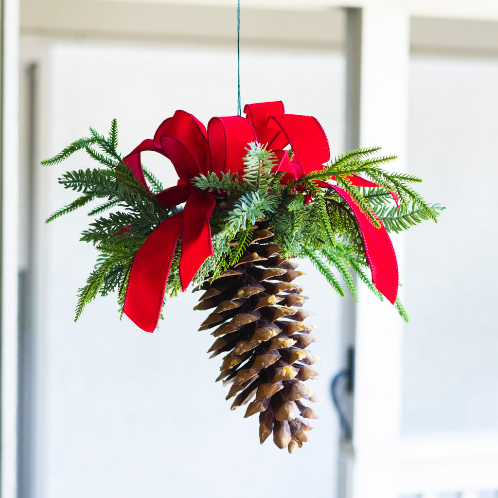 Decorated Hanging Holiday Pinecone