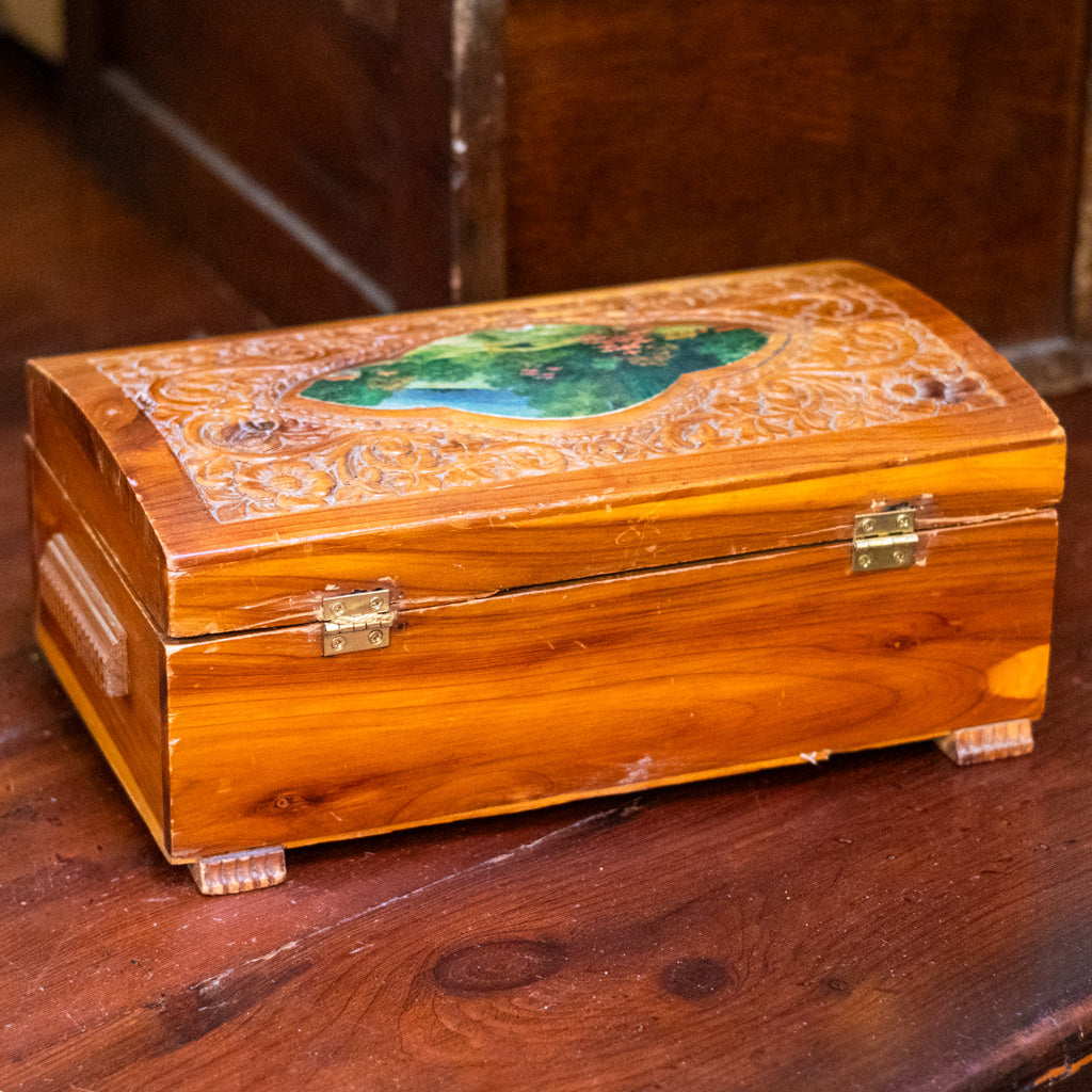 Cedar Carved Jewelry Box
