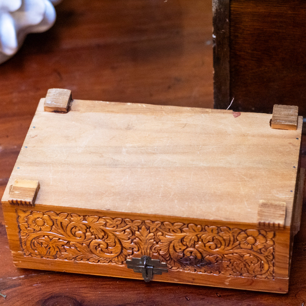 Cedar Carved Jewelry Box
