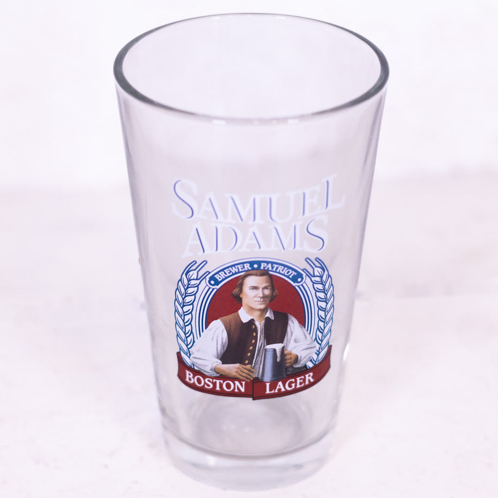 Antique Pint Glass Samuel Adams Boston Lager Brewer Patriot Libby Glass Set Of Six