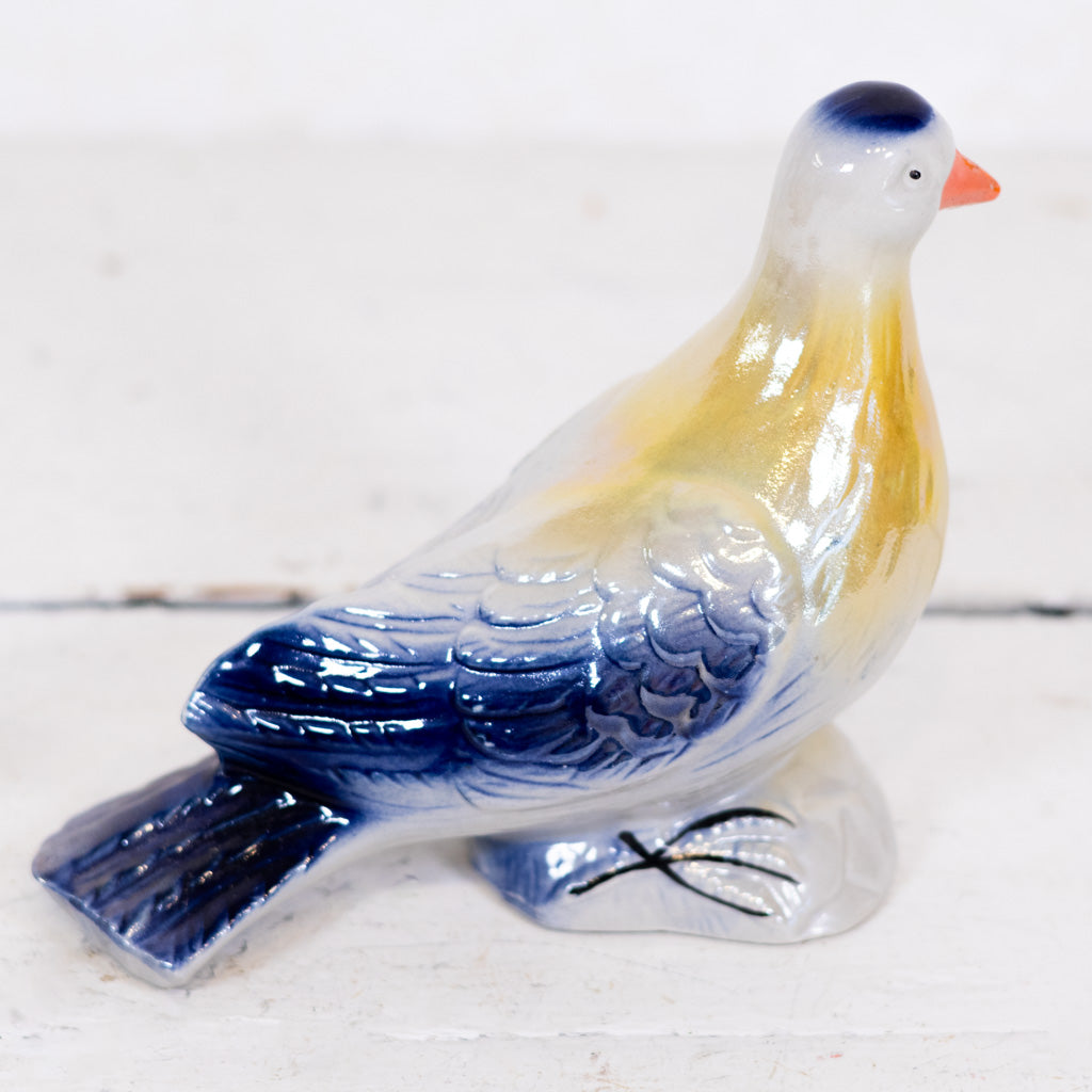 Vintage Blue and Yellow Bird Figurine Made in Brazil