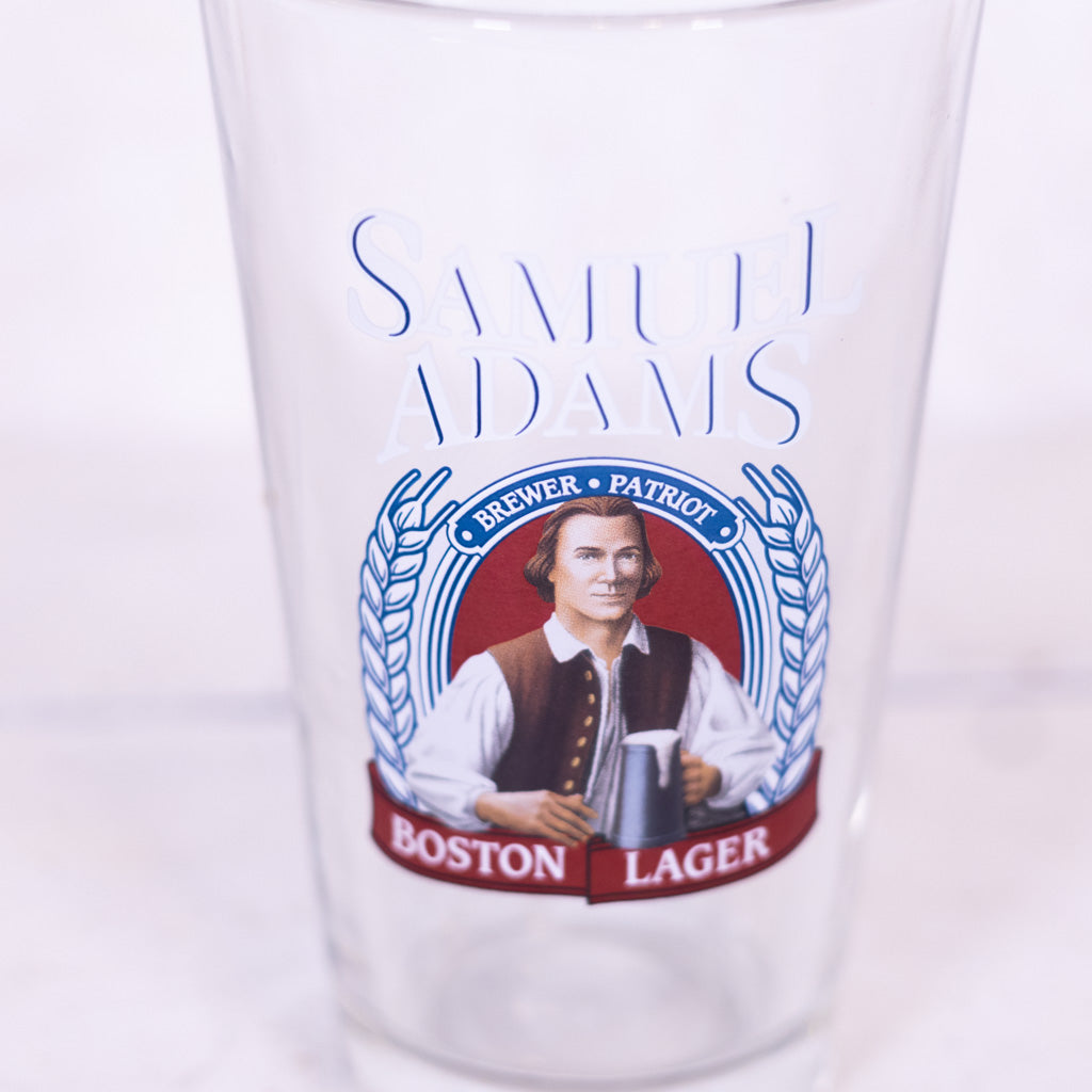 Antique Pint Glass Samuel Adams Boston Lager Brewer Patriot Libby Glass Set Of Six