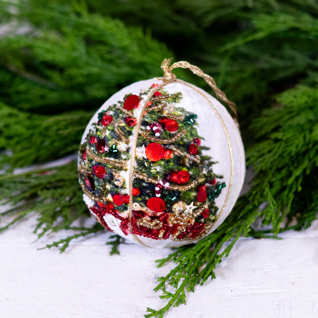 Botanical Tree Jewel Ball Ornament